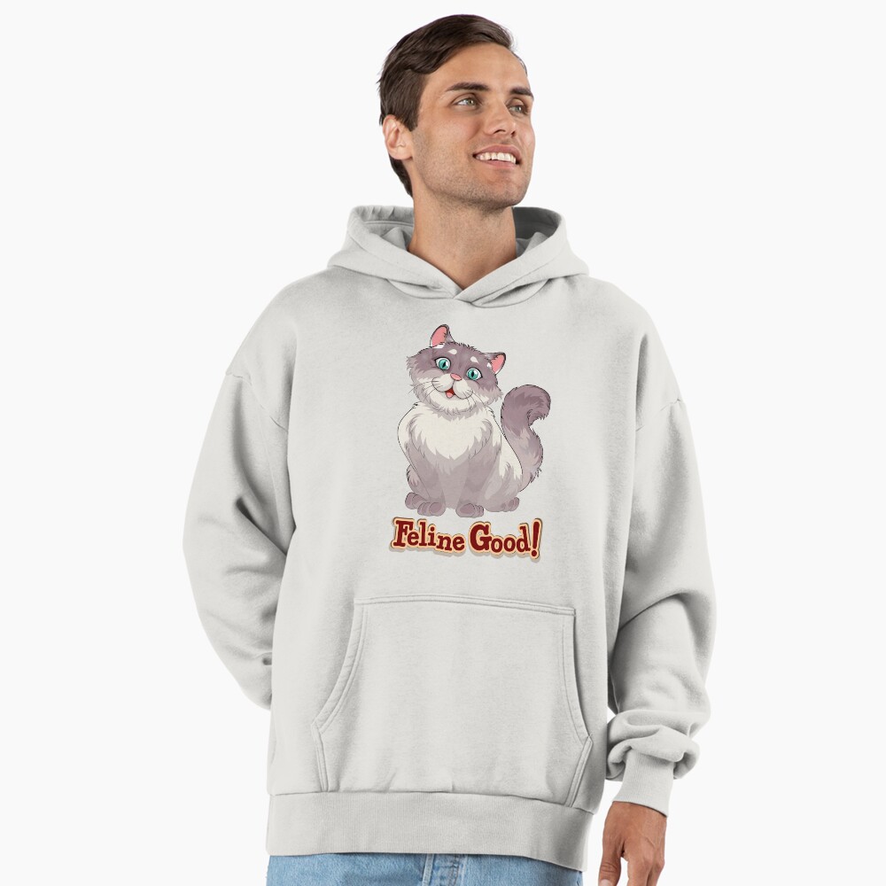 Feeling Good (Feline Good!) Premium Oversized Hoodie - cute pet design by HackerLooks