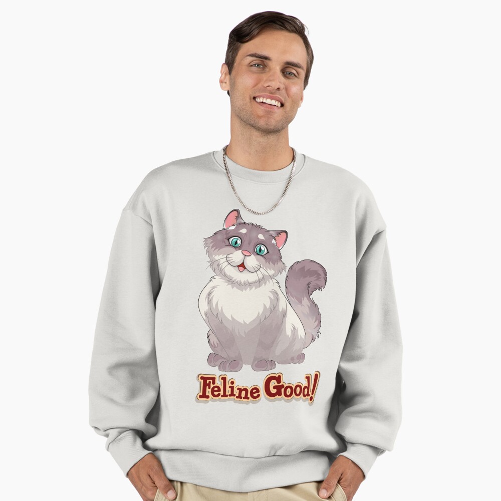 Feeling Good (Feline Good!) Premium Oversized Sweatshirt - cute pet design by HackerLooks