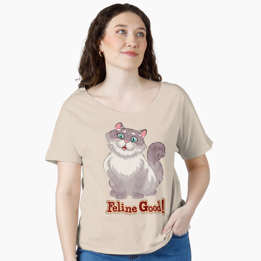 Feeling Good (Feline Good!) Relaxed Fit T-Shirt - cute pet design by HackerLooks
