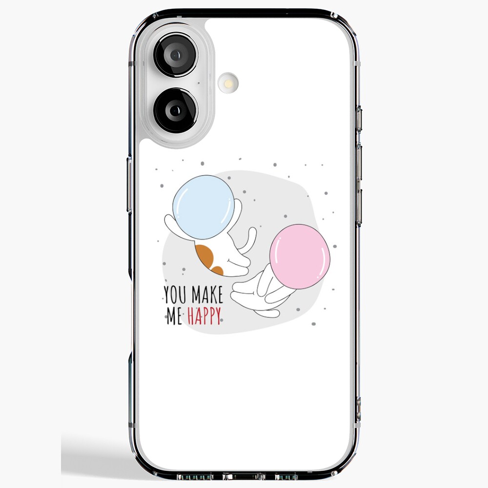 You Make Me Happy iPhone Soft Case - cute pet design by HackerLooks