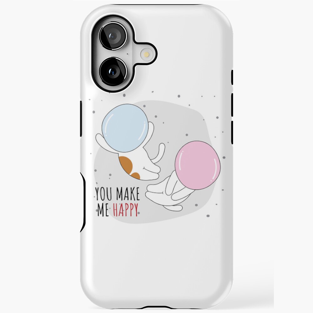You Make Me Happy iPhone Magsafe Tough Case - cute pet design by HackerLooks