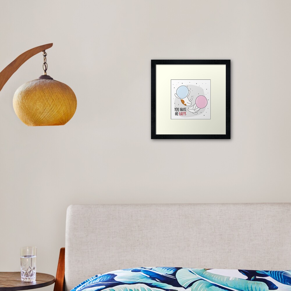 You Make Me Happy Framed Art Print - cute pet design by HackerLooks