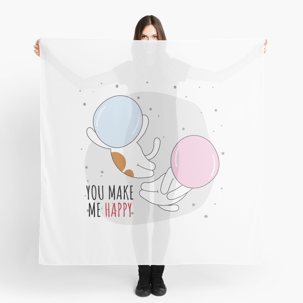 You Make Me Happy Scarf - cute pet design by HackerLooks