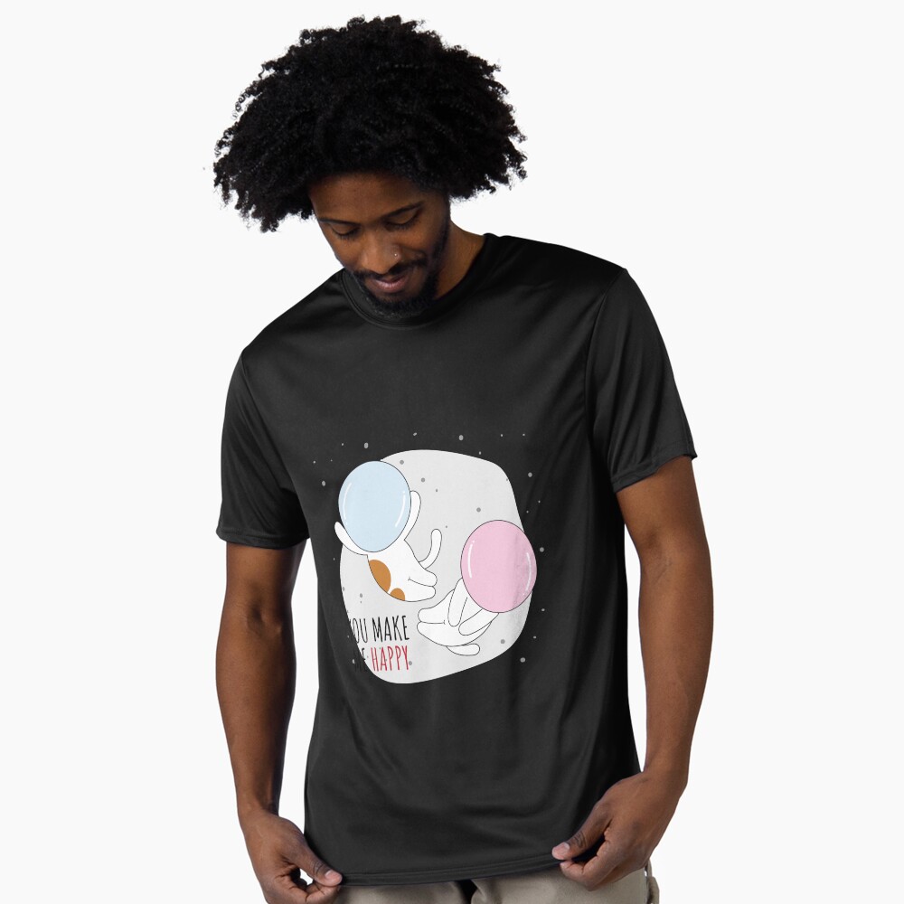 You Make Me Happy Active T-Shirt - cute pet design by HackerLooks