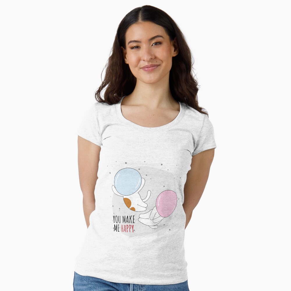 You Make Me Happy Fitted Scoop T-Shirt - cute pet design by HackerLooks