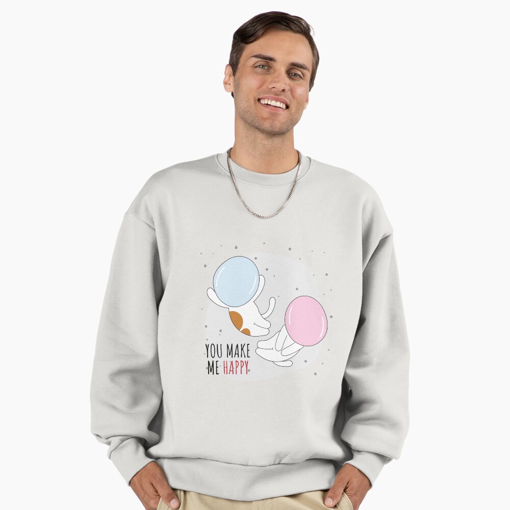 You Make Me Happy Premium Oversized Sweatshirt - cute pet design by HackerLooks