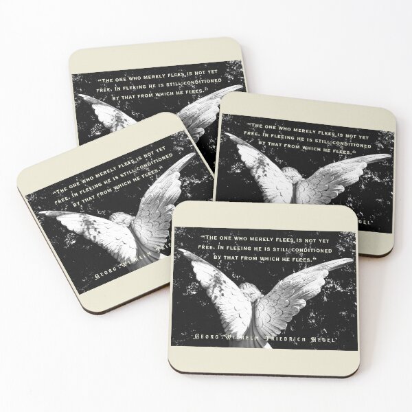 Item preview, Georg Wilhelm Friedrich Hegel quote: The one who merely flees is not yet free. In fleeing he is still conditioned by that from which he flees. designed and sold by artbleed.