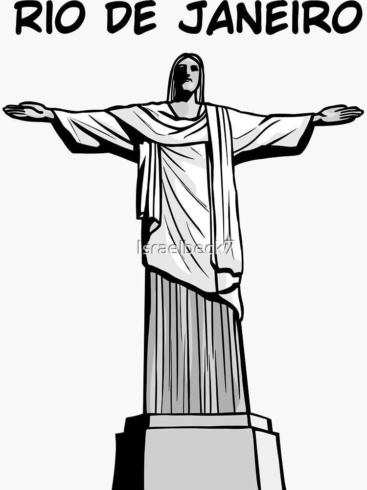 Grand Autocollant Mural Christ Rédempteur – Rio De Janeiro • Sticker Vinyle Déco G41