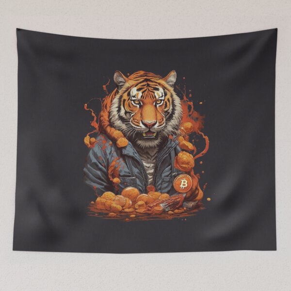 Aperçu de l'œuvre Bitcoin Hodl Tigre créée et vendue par Frenur.