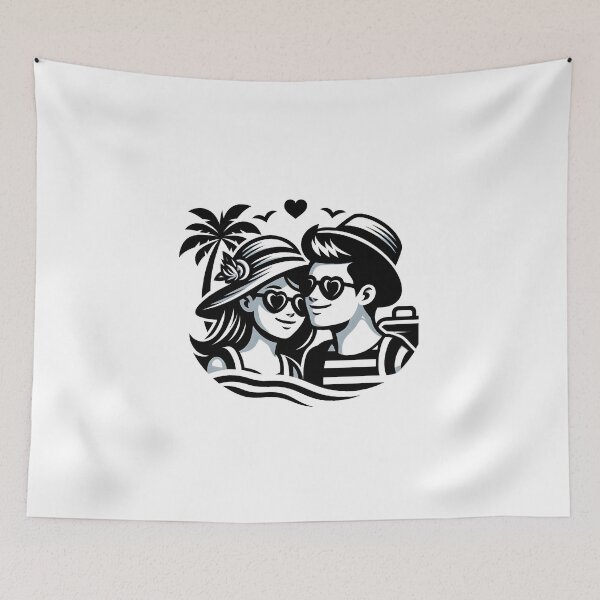 Item preview, Couple in valentines day Holiday vacations mood enjoying moment. designed and sold by vectorillus.