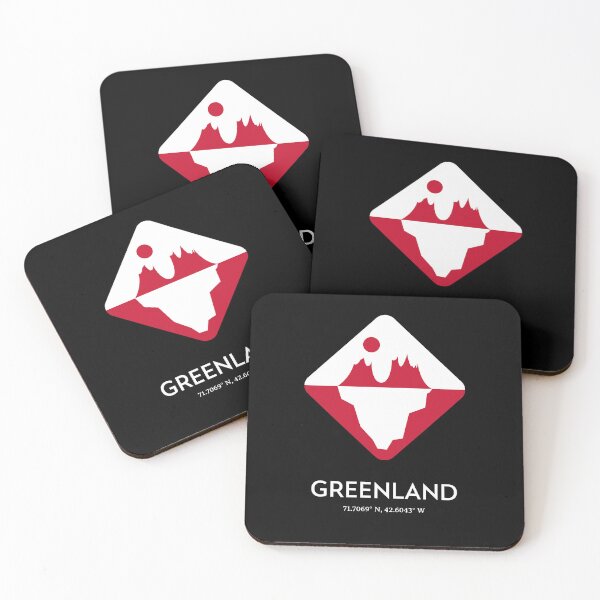 Item preview, Greenland Coordinate Red White Iceberg With Sun Souvenir Gift designed and sold by GraTEEtude.