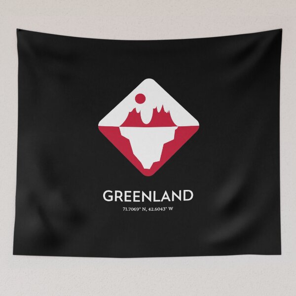 Item preview, Greenland Coordinate Red White Iceberg With Sun Souvenir Gift designed and sold by GraTEEtude.