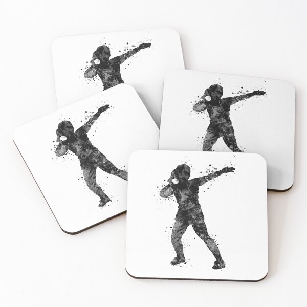 Item preview, Girl Shot Put Throwing Black and White designed and sold by LotusGifts.