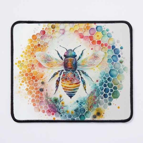Item preview, Colorful Bee in Watercolor designed and sold by ColorLightLab.