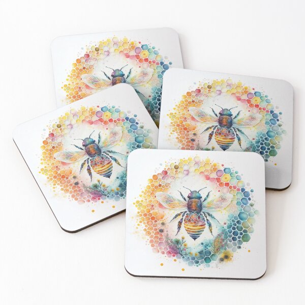 Item preview, Colorful Bee in Watercolor designed and sold by ColorLightLab.