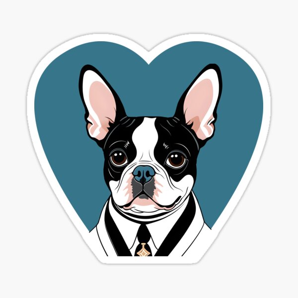 Item preview, Love Bostons (Terriers) Suit Blue Heart designed and sold by Rogue Wizard.