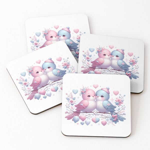 Item preview, Valentine's Day Pastel Couple Bird Clipart Bundle, Two cute birds in love on a branch of a tree with hearts designed and sold by Aonsnoopy.