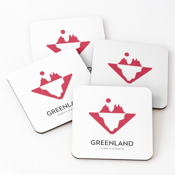 Item preview, Greenland Coordinate Red White Iceberg With Sun Souvenir Gift designed and sold by GraTEEtude.