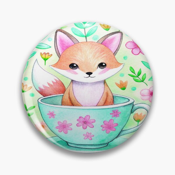 Item preview, Fox in Teacup Serenity designed and sold by CutesyKoala.