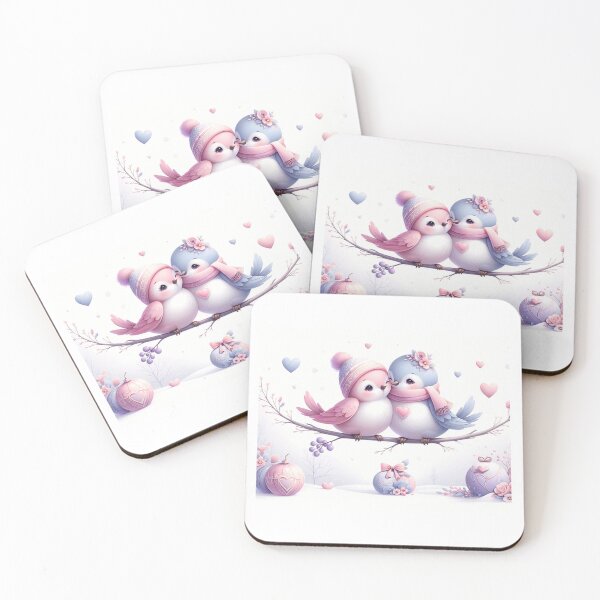 Item preview, Valentine's Day Pastel Couple Bird Clipart Bundle, Two cute birds in love on a branch of a tree with hearts designed and sold by Aonsnoopy.