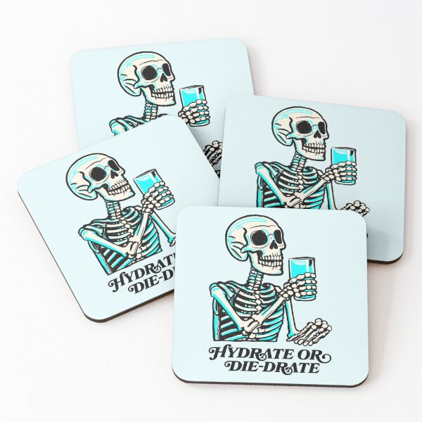 Item preview, Hydrate or Die-Drate | Skeleton Drink Water Quote Reminder designed and sold by Dani Moffet.