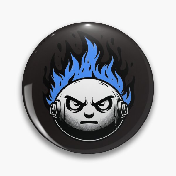 Item preview, Cartoon Face on Fire Artistic Blue Dark Version designed and sold by Andrew Frelas.