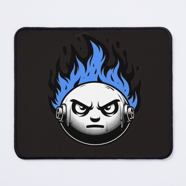 Item preview, Cartoon Face on Fire Artistic Blue Dark Version designed and sold by Andrew Frelas.