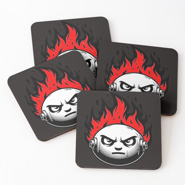 Item preview, Cartoon Face on Fire Artistic Red Dark Version designed and sold by Andrew Frelas.