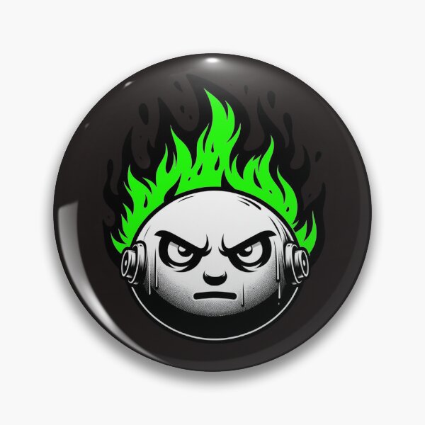 Item preview, Cartoon Face on Fire Artistic Green Dark Version designed and sold by Andrew Frelas.