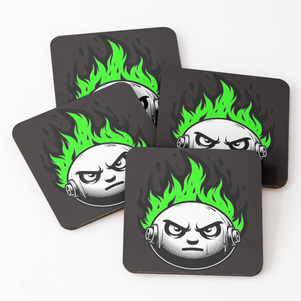 Item preview, Cartoon Face on Fire Artistic Green Dark Version designed and sold by Andrew Frelas.