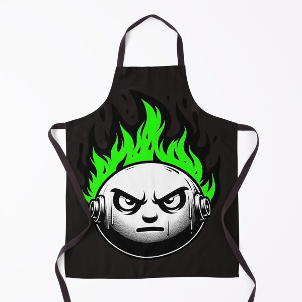 Item preview, Cartoon Face on Fire Artistic Green Dark Version designed and sold by Andrew Frelas.