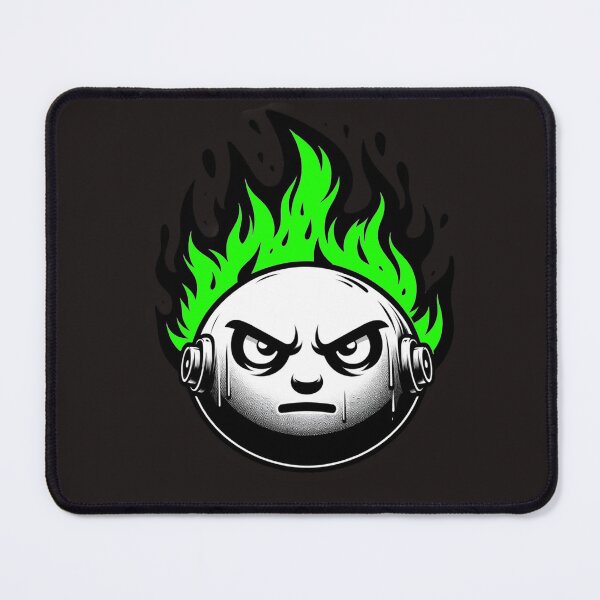 Item preview, Cartoon Face on Fire Artistic Green Dark Version designed and sold by Andrew Frelas.