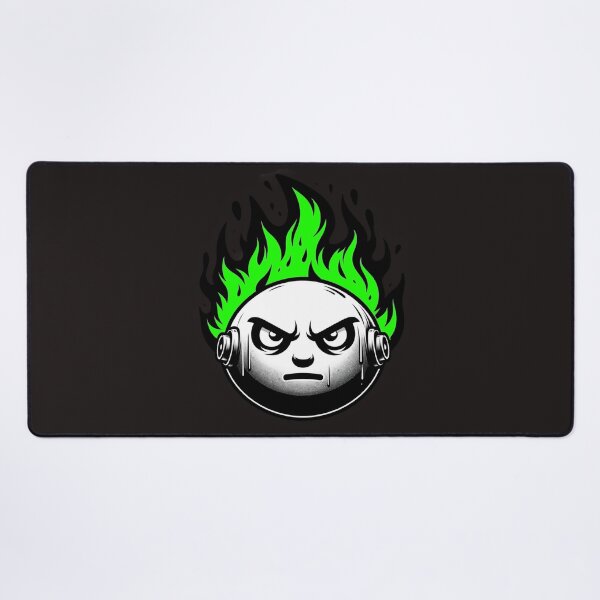Item preview, Cartoon Face on Fire Artistic Green Dark Version designed and sold by Andrew Frelas.