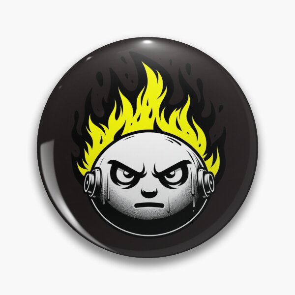 Item preview, Cartoon Face on Fire Artistic Yellow Dark Version designed and sold by Andrew Frelas.