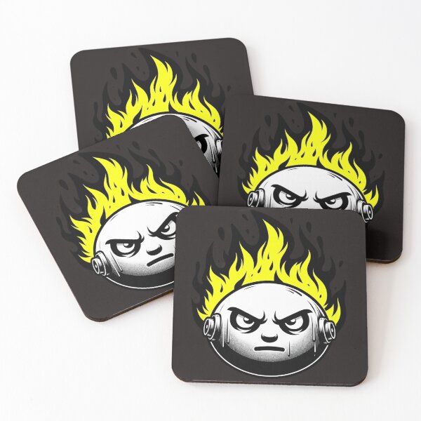Item preview, Cartoon Face on Fire Artistic Yellow Dark Version designed and sold by Andrew Frelas.