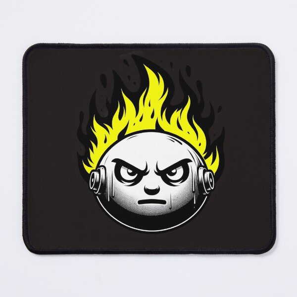Item preview, Cartoon Face on Fire Artistic Yellow Dark Version designed and sold by Andrew Frelas.
