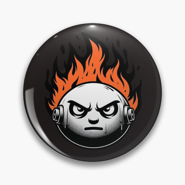 Item preview, Cartoon Face on Fire Artistic Orange Dark Version designed and sold by Andrew Frelas.