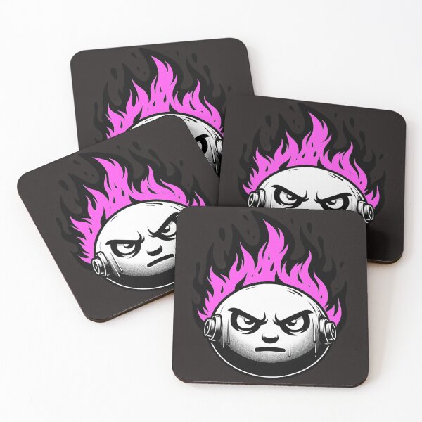 Item preview, Cartoon Face on Fire Artistic Pink Dark Version designed and sold by Andrew Frelas.