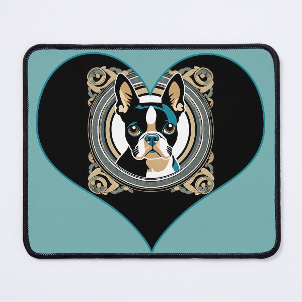 Item preview, Love Bostons (Terriers) Black Heart frame designed and sold by Rogue Wizard.
