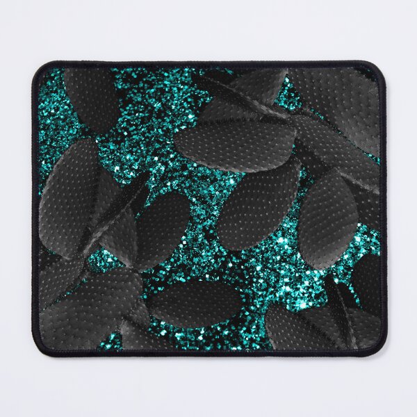 Item preview, Black Cacti on Aqua Blue Glam #1 (Photo of Glitter Only - Not Reflective) designed and sold by Anita's & Bella's Art.