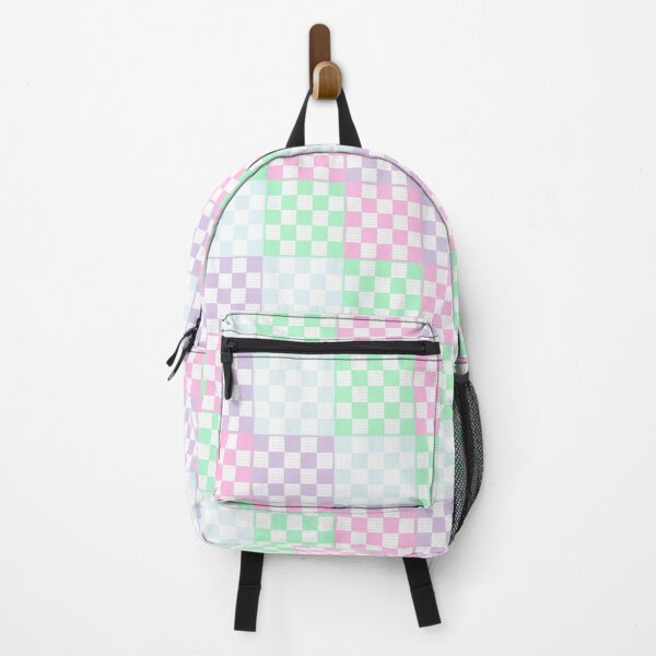 Item preview, a pastey checkered pattern with a pink, green, and blue color scheme designed and sold by APHIDAT-TA.