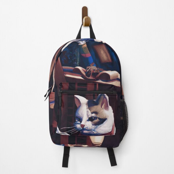 Item preview, A Japanese aristocratic cat reads a book on a study table in dark night designed and sold by MerryCrown.