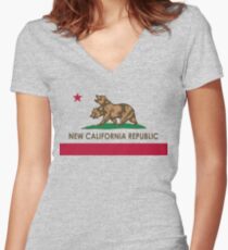 Classic New California Republic Women's Fitted V-Neck T-Shirt
