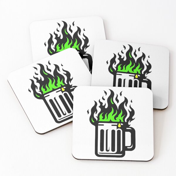 Item preview, Glass Mug on Fire Artistic Green designed and sold by Andrew Frelas.