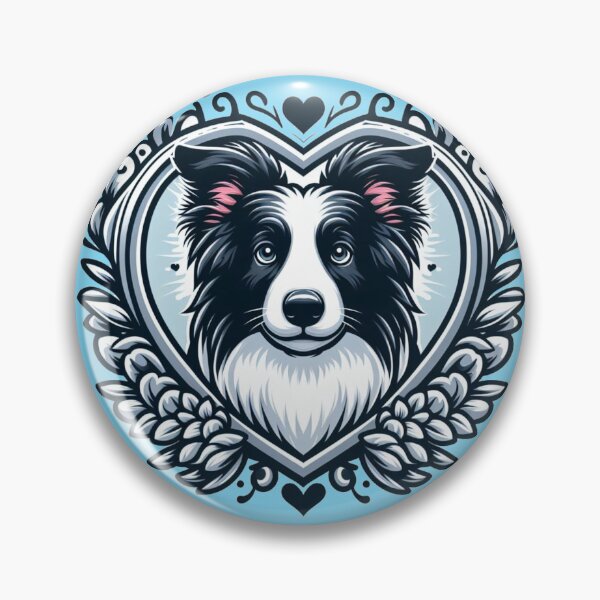 Item preview, Border Collie Black And White Blue Laurels Herding Dog Cartoon designed and sold by CoffeeIsATrip.
