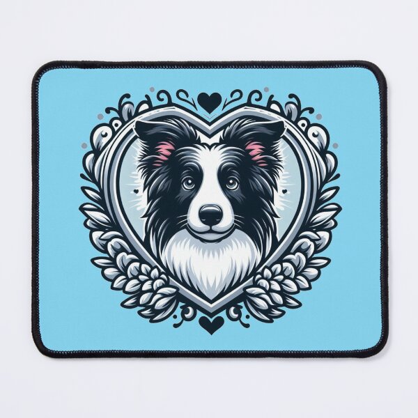 Item preview, Border Collie Black And White Blue Laurels Herding Dog Cartoon designed and sold by CoffeeIsATrip.