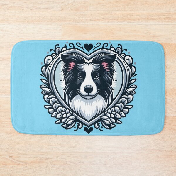 Item preview, Border Collie Black And White Blue Laurels Herding Dog Cartoon designed and sold by CoffeeIsATrip.