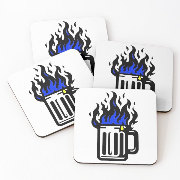 Item preview, Glass Mug on Fire Artistic Blue designed and sold by Andrew Frelas.