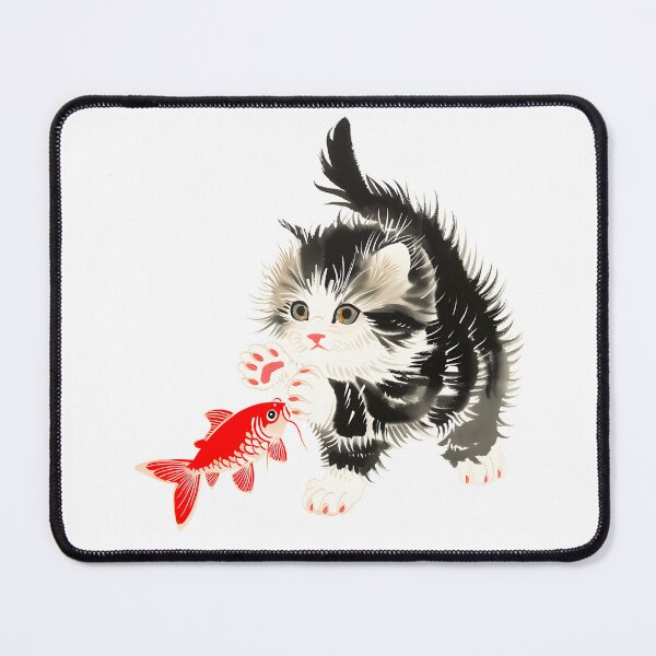 Item preview, Cute Cat Catching Fish designed and sold by xiao xuans.