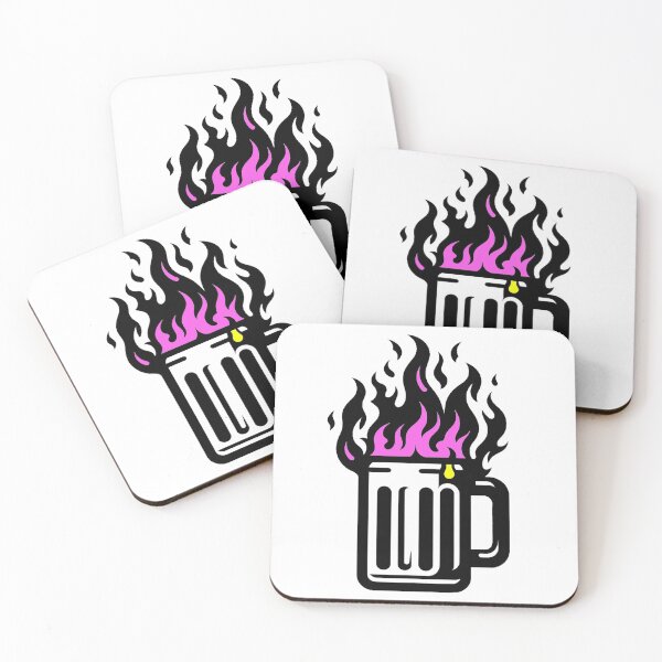 Item preview, Glass Mug on Fire Artistic Pink designed and sold by Andrew Frelas.